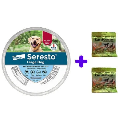 Seresto Büyük Köpek Anti Pire Tasması 70 cm >8 Kg + 2 Caniverm İç Parazit Tablet 700 Mg