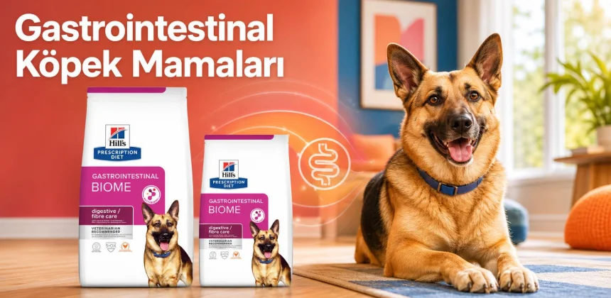 Gastrointestinal köpek mamaları ve mutlu yetişkin köpek